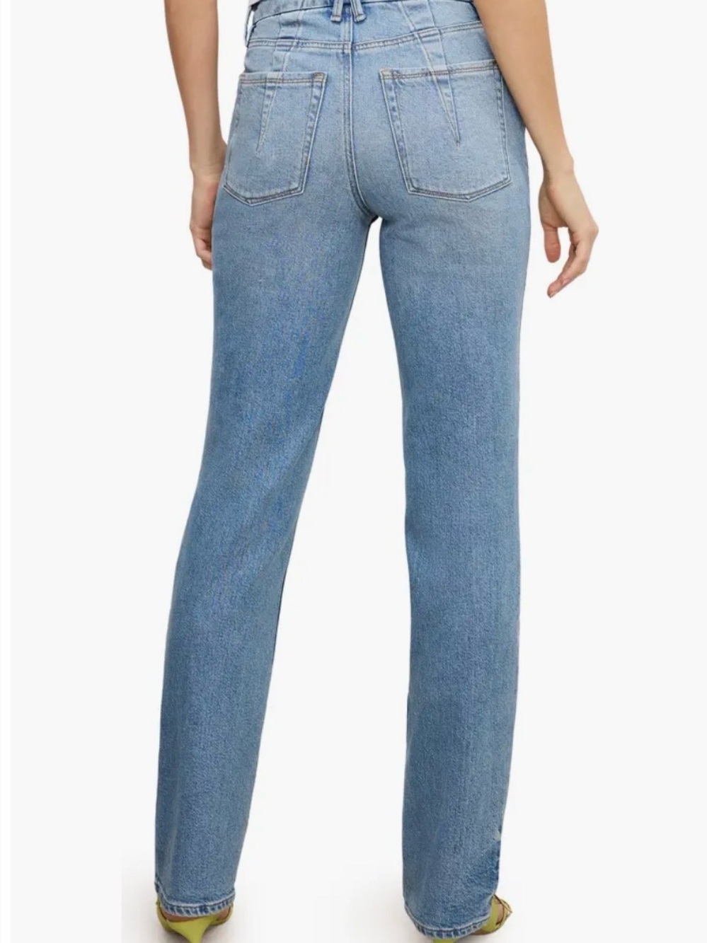 Good American Icon Ripped High Waist Straight Leg Jeans - Picture 2 of 6